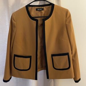 Nine West Tan Jacket with Black Trim